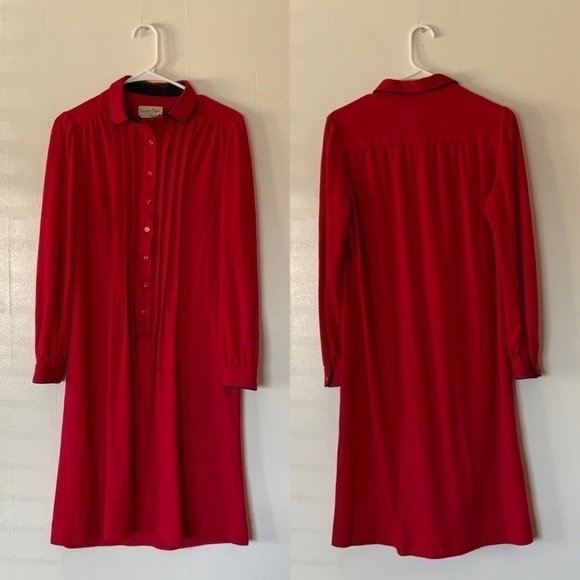 𝅺VINTAGE Schrader Sport Collared Dress - Picture 1 of 3